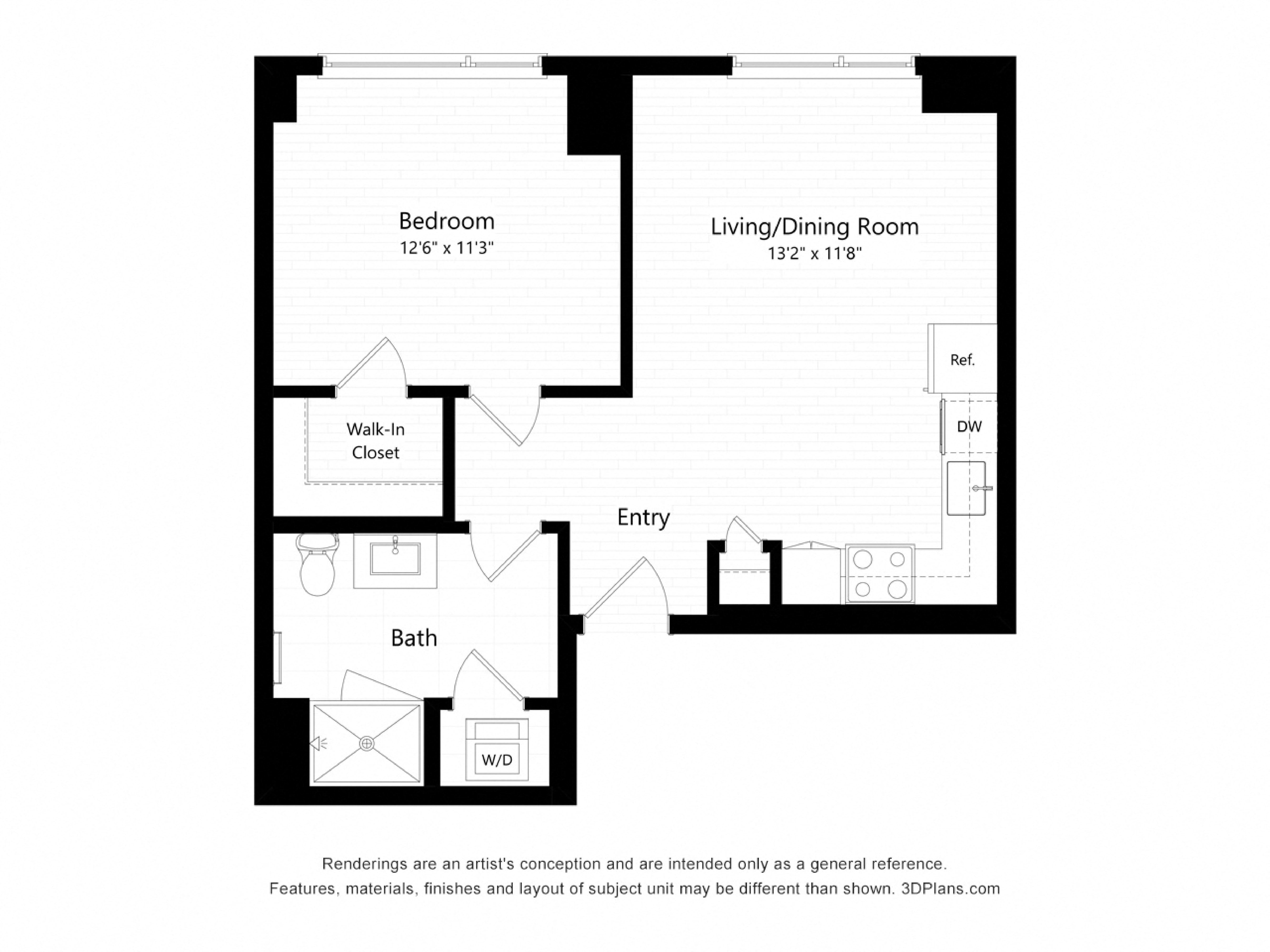A4 - One Bedroom floor plan